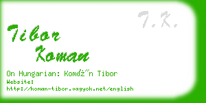 tibor koman business card